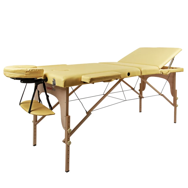Масажна маса inSPORTline Japane 3-pieces wooden - бяло-оранж - златист