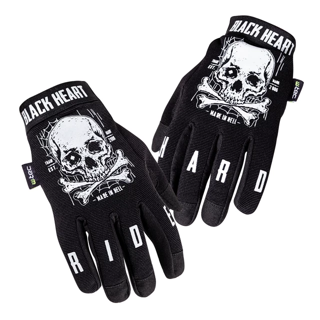 Мото ръкавици W-TEC Black Heart Web Skull - черен - черен