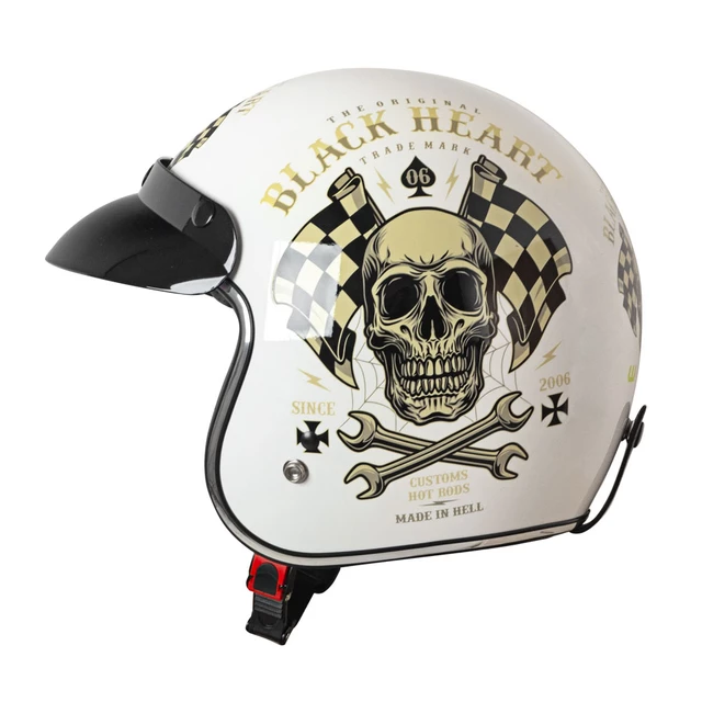 Мото каска W-TEC Kustom Black Heart - Ride Culture, матово черно