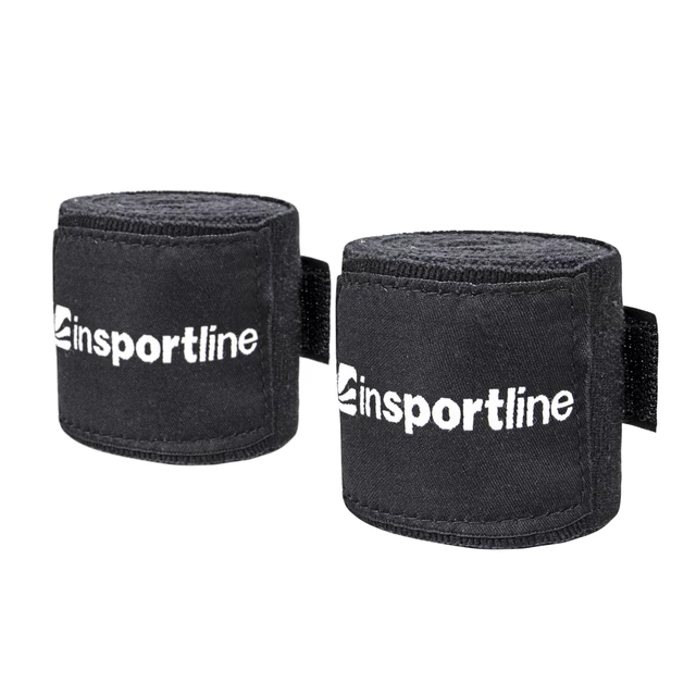Бинт за бокс inSPORTline Envolto 3,5 м - черен - черен