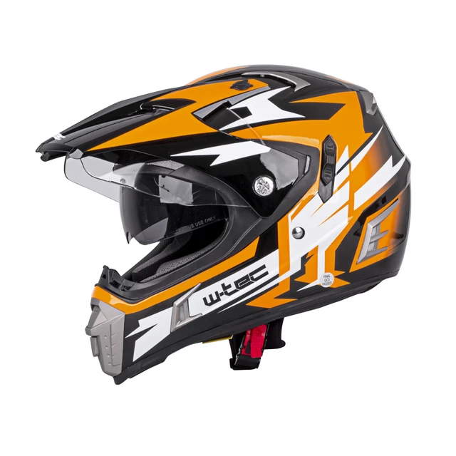 Мото каска W-TEC Dualsport - Флуо Жълт-Син