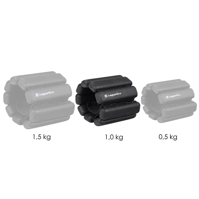 Регулируеми тежести за ръце и крака inSPORTline Brace 2 x 1 кг - черен