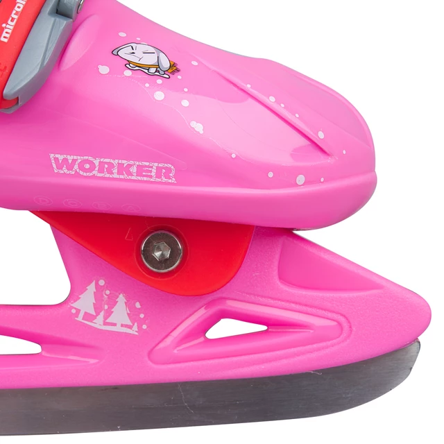 Детски кънки WORKER Kelly Pro Girl - с подплата - розово-червен