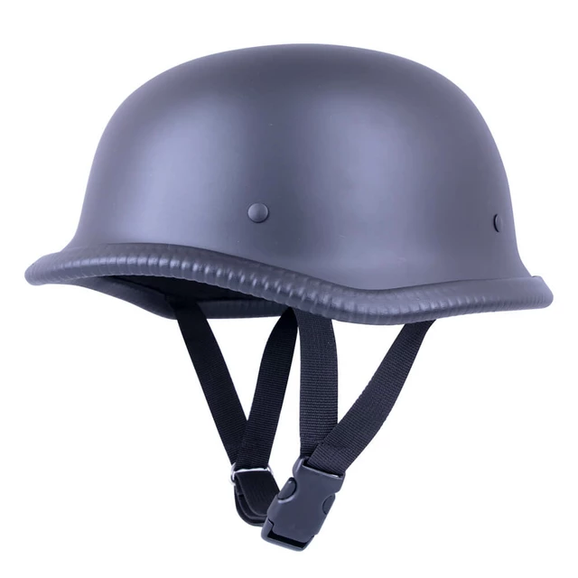 Ретро мото каска Sodager DH-001 - черен гланц - матирано черно