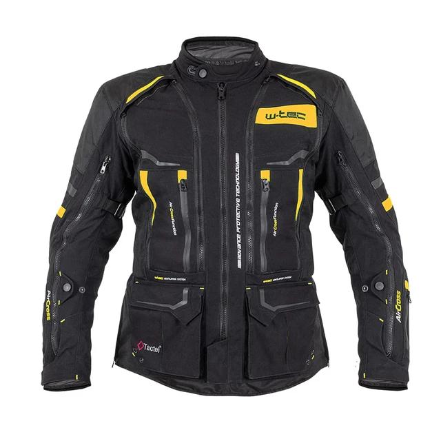 Мъжко мото яке W-TEC Aircross - черно-златисто - черно-златисто