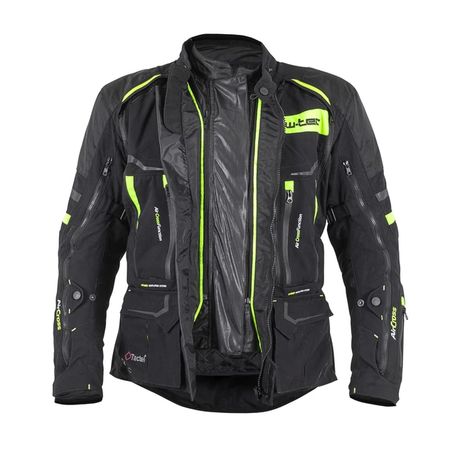 Мъжко мото яке W-TEC Aircross - черно-златисто