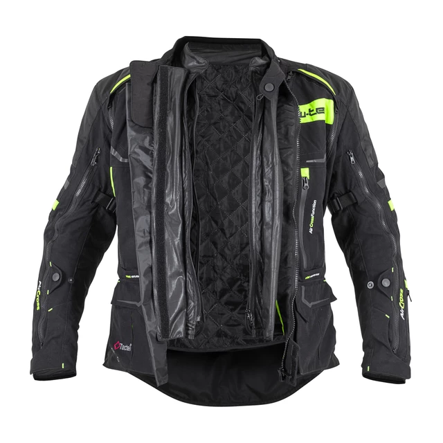 Мъжко мото яке W-TEC Aircross - черно-златисто