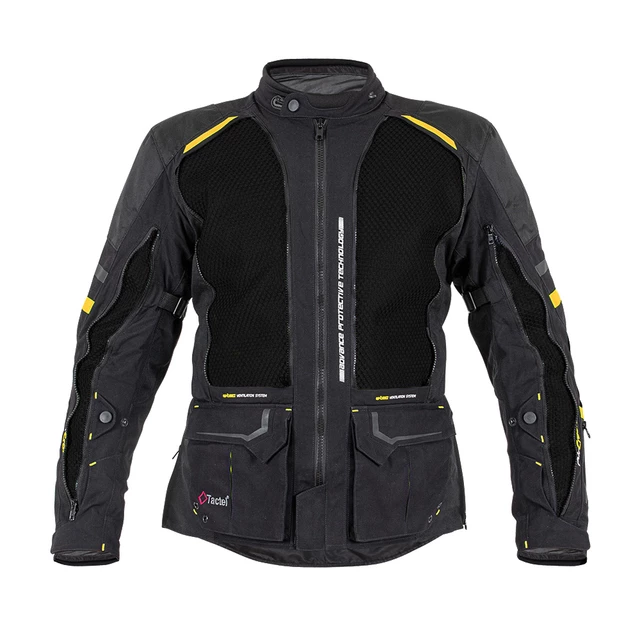 Мъжко мото яке W-TEC Aircross - черно-златисто