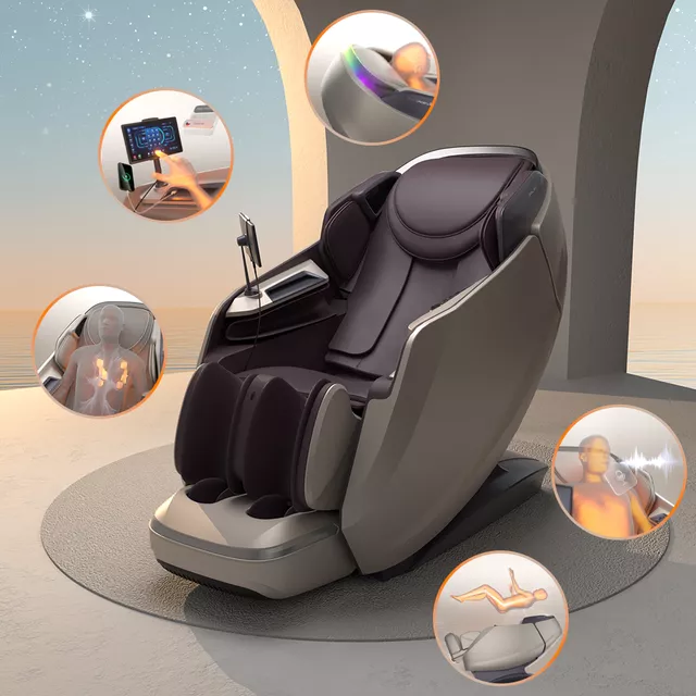 4D масажен стол inSPORTline Balsadena - бежов - кафяв