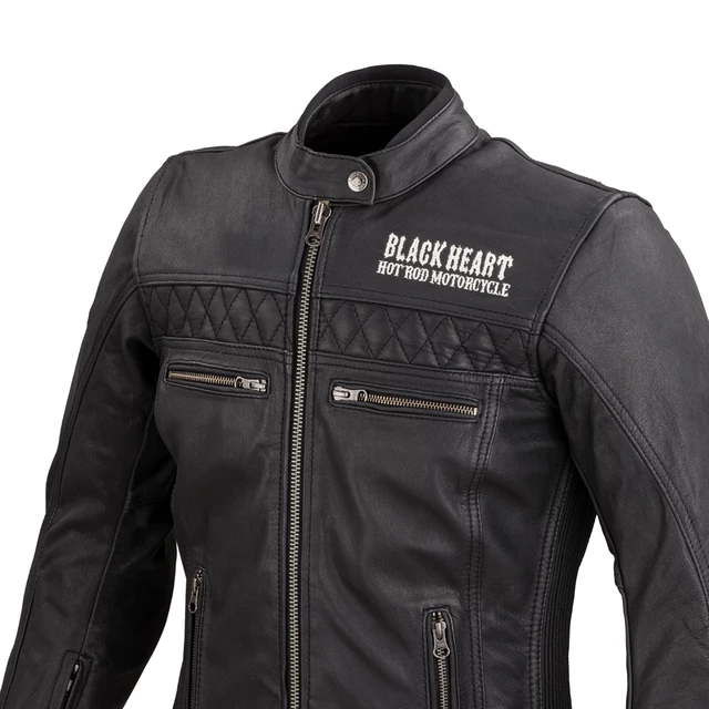 Дамско кожено мото яке W-TEC Black Heart Raptura - черен
