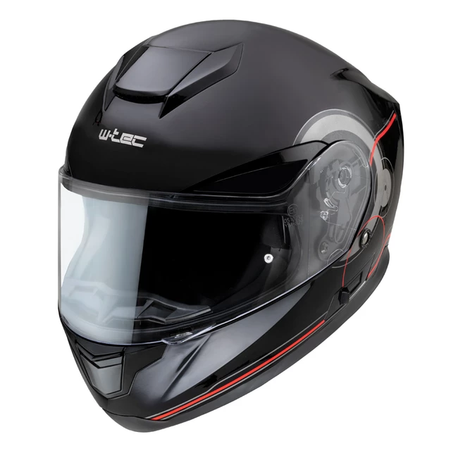 Мото каска W-TEC Yorkroad Fusion - Black Grey Red Glossy - Black Grey Red Glossy