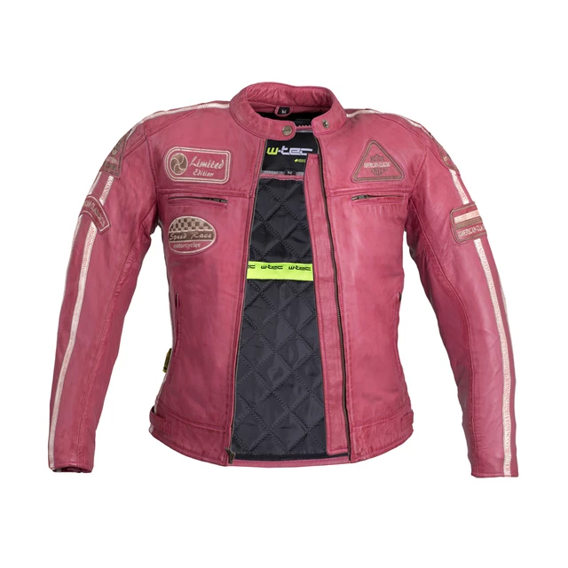 Дамско кожено мото яке W-TEC Sheawen Lady Pink - розов