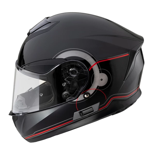 Мото каска W-TEC Yorkroad Fusion - Black Grey Red Glossy