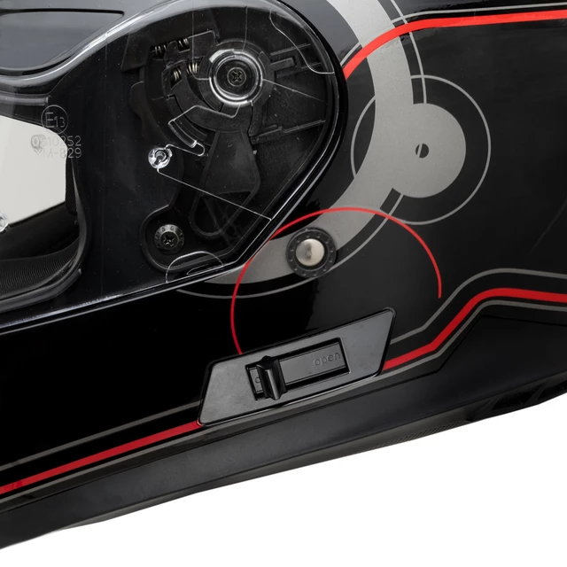 Мото каска W-TEC Yorkroad Fusion - Black Grey Red Glossy