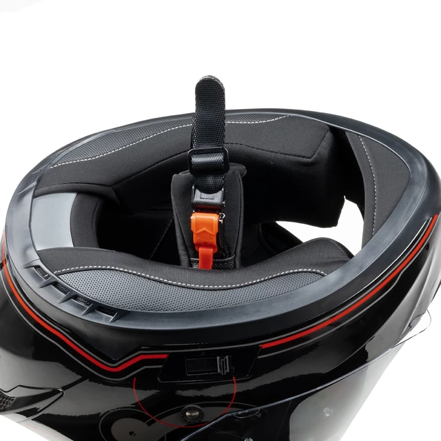 Мото каска W-TEC Yorkroad Fusion - Black Grey Red Glossy