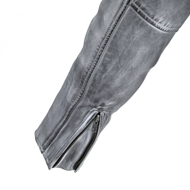 Мъжко кожено мото яке W-TEC Sheawen Waxed Grey - сиво