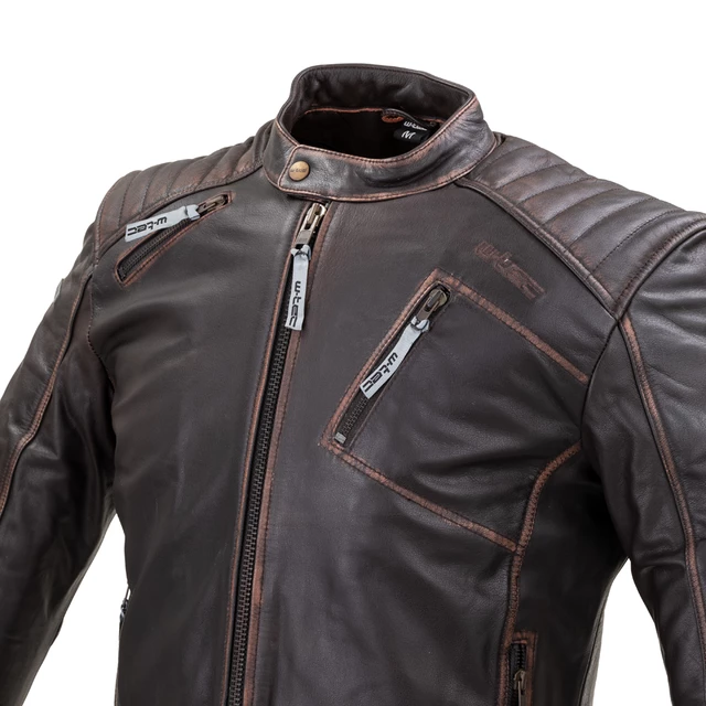 Мъжко кожено мото яке W-TEC Embracer - Vintage Dark Brown