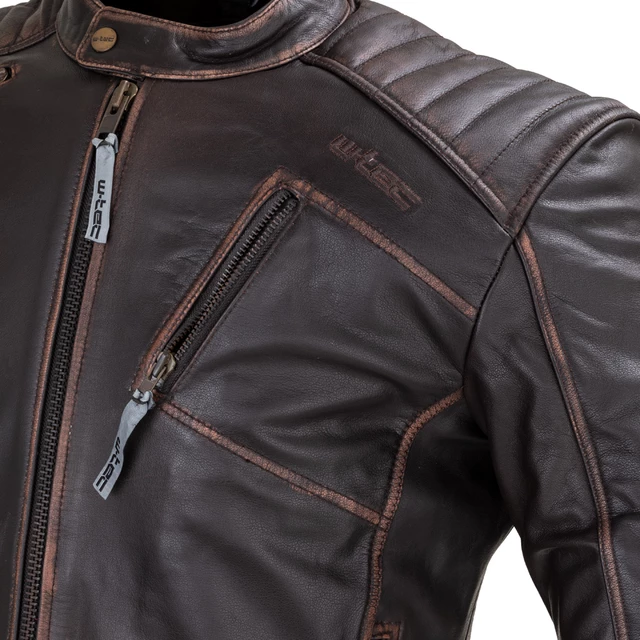 Мъжко кожено мото яке W-TEC Embracer - Vintage Dark Brown