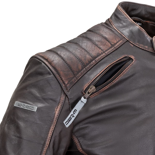Мъжко кожено мото яке W-TEC Embracer - Vintage Dark Brown