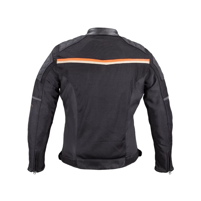 Мъжко мото яке W-TEC 2Stripe - черно-бежово-оранжев