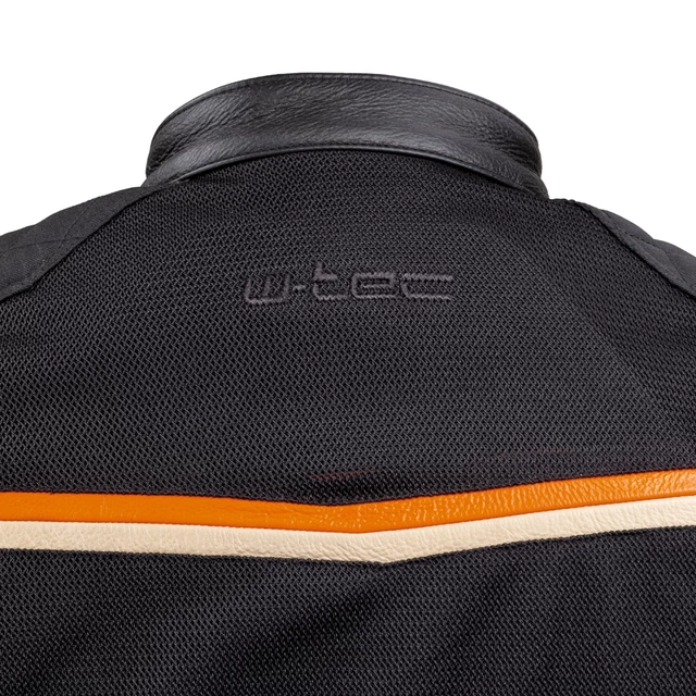 Мъжко мото яке W-TEC 2Stripe - черно-бежово-оранжев