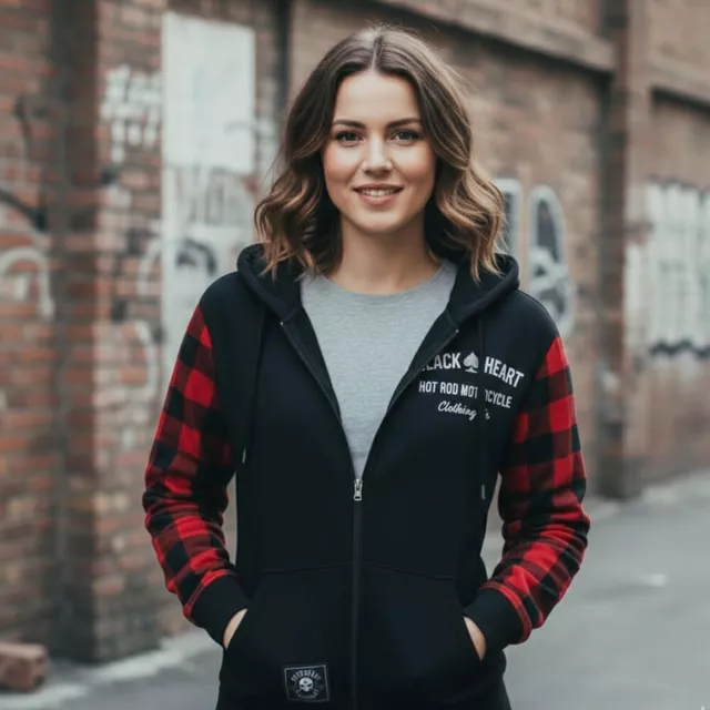 Дамски мото суитшърт W-TEC Black Heart Ramforge Lady - червен-черен