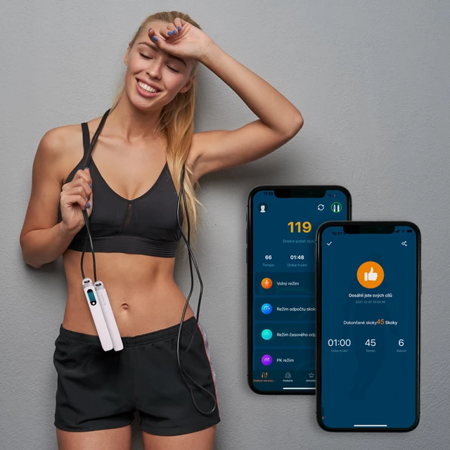 Въже за скачане inSPORTline Jumpsmart - бяло