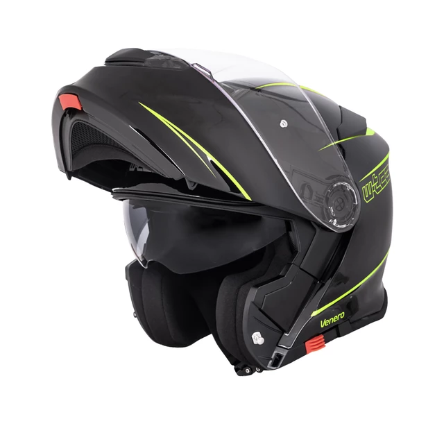 Мото каска W-TEC Venero - Glossy Black-Neon Yellow