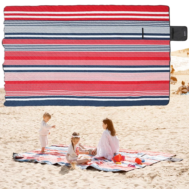 Одеало за пикник inSPORTline Livetino 300x200 cм - calm ocean - hibiscus night