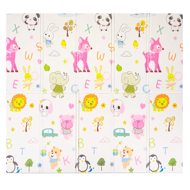 Сгъваема детска подложка inSPORTline Michlino 150x180x1,2 см - Zvířátka abc/Zvířatka louka