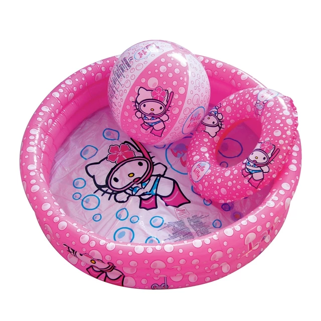 Set bazin gonflabil Hello Kitty cu minge si colac