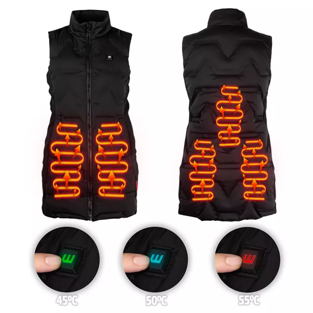 Дамски елек с нагряване inSPORTline WARMelong - черен