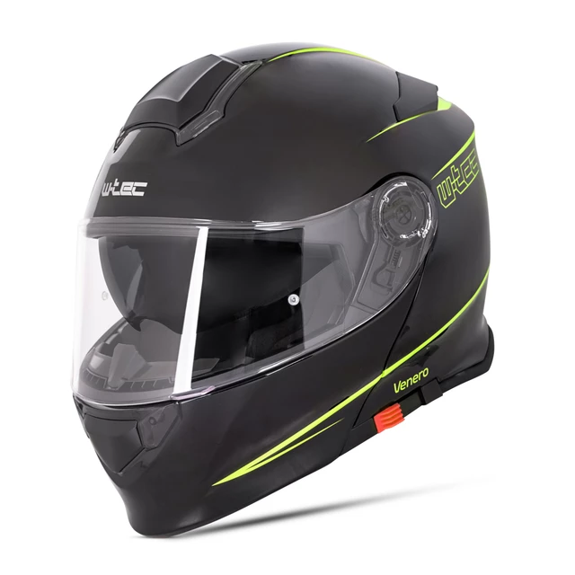 Мото каска W-TEC Venero - Glossy Black-Neon Yellow