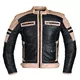 Мъжко кожено мотояке W-TEC Esbiker - черен с бежови ивици - черен с бежови ивици