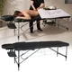 Алуминиева масажна маса inSPORTline Morrani 186 × 60 × 62.5–85.5 см - сметана - черен