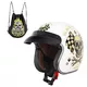 Мото каска W-TEC Kustom Black Heart - Ride Culture, матово черно - Starter, бял гланц