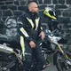 Мъжко мото яке W-TEC Brandon - черно-жълто