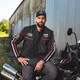 Мъжко текстилно мото яке W-TEC Jawo - черен с червена и бяла ивица