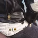 Мъжко кожено мотояке W-TEC Esbiker - черен с бежови ивици