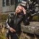 Дамско кожено мото яке W-TEC Sheawen Lady - черен