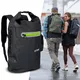 Водоустойчива мото раница W-TEC Uphills - каки - черен