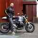Мъжко мото яке W-TEC 2Stripe - черно-бежово-оранжев