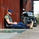 Мъжки мото дънки W-TEC Alfred CE - син