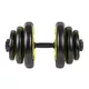 Дъмбел с дискове от цимент inSPORTline 3-18 kg черно-зелени